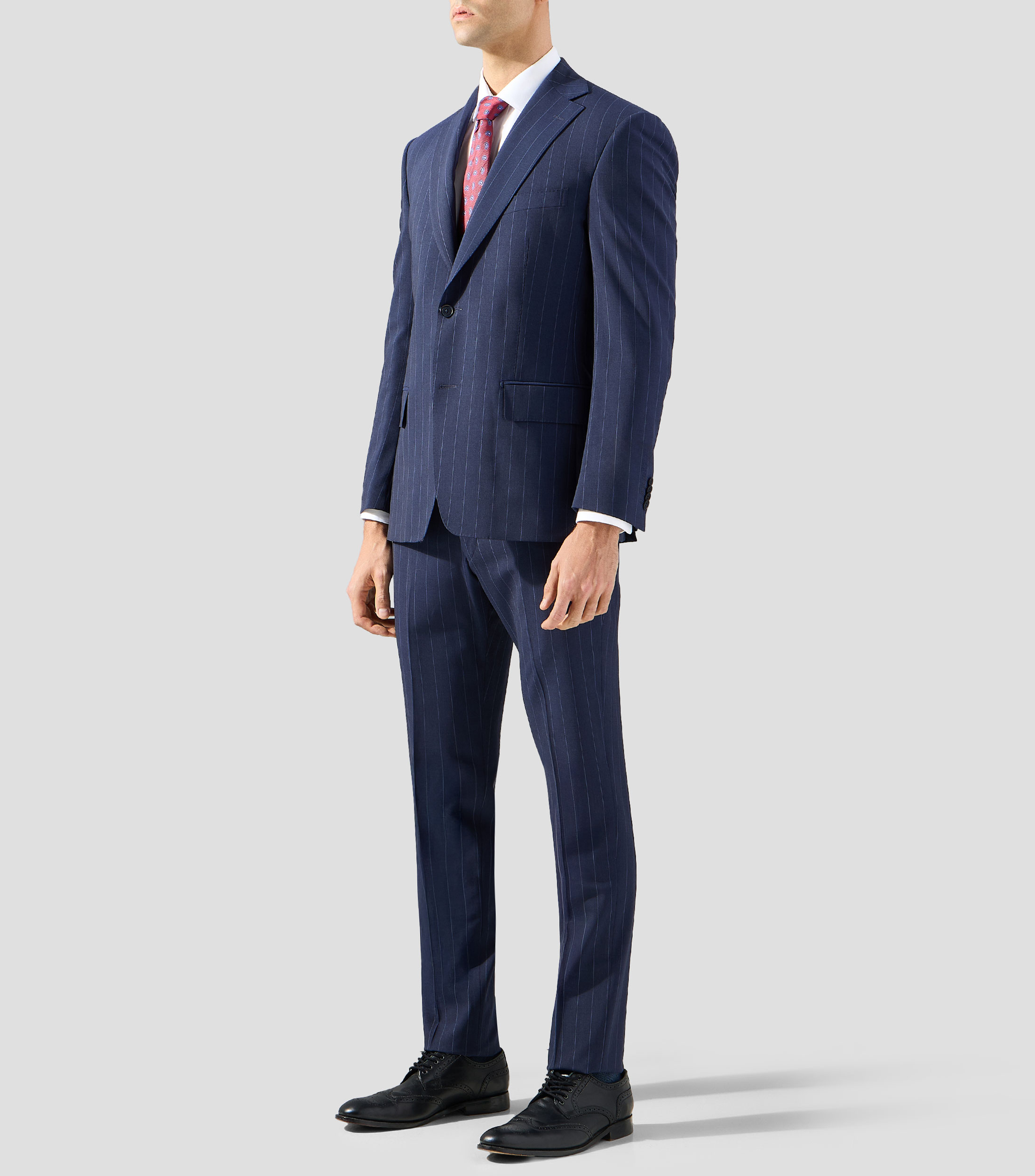 Traje de corte slim con rayas Hombre